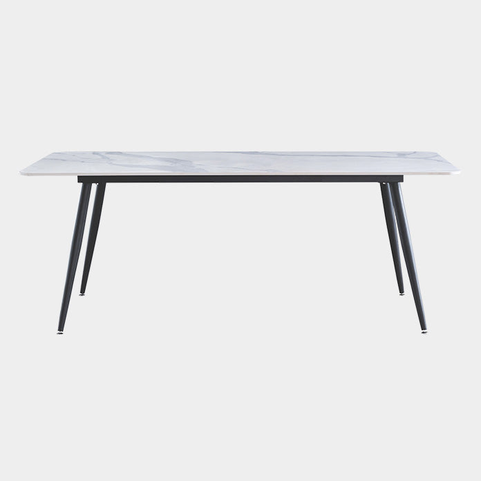 Metal Industrial Rectangle Dining Table Sintered Stone Table with 4 Black Legs Clearhalo ' dining_table' 'Dining Tables & Seating' 'Dining Tables' 'furn' 'furn_dining_table' 'Furniture' 'furniture_dining_table' 'Kitchen & Dining Furniture' 'kitchen&dining_furn' 'kitchen' 'kitchen_dining_table' 4196639