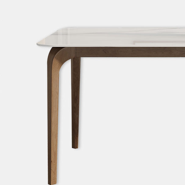 Rectangle Industrial Dining Table White Tone Fixed Table with Sintered Stone Clearhalo ' dining_table' 'Dining Tables & Seating' 'Dining Tables' 'furn' 'furn_dining_table' 'Furniture' 'furniture_dining_table' 'Kitchen & Dining Furniture' 'kitchen&dining_furn' 'kitchen' 'kitchen_dining_table' 4196650
