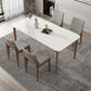 Rectangle Industrial Dining Table White Tone Fixed Table with Sintered Stone Clearhalo ' dining_table' 'Dining Tables & Seating' 'Dining Tables' 'furn' 'furn_dining_table' 'Furniture' 'furniture_dining_table' 'Kitchen & Dining Furniture' 'kitchen&dining_furn' 'kitchen' 'kitchen_dining_table' 4196653