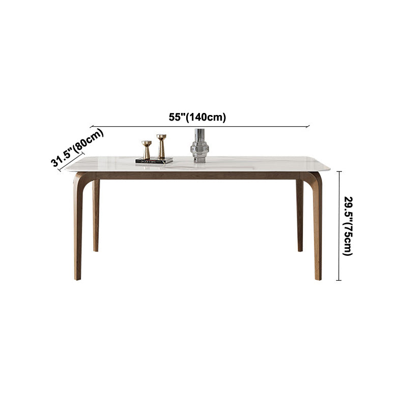 Rectangle Industrial Dining Table White Tone Fixed Table with Sintered Stone Clearhalo ' dining_table' 'Dining Tables & Seating' 'Dining Tables' 'furn' 'furn_dining_table' 'Furniture' 'furniture_dining_table' 'Kitchen & Dining Furniture' 'kitchen&dining_furn' 'kitchen' 'kitchen_dining_table' 4196655
