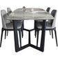 Rectangle Trestle Base Industrial Table Grey Tone Fixed Table with Sintered Stone Clearhalo ' dining_table' 'Dining Tables & Seating' 'Dining Tables' 'furn' 'furn_dining_table' 'Furniture' 'furniture_dining_table' 'Kitchen & Dining Furniture' 'kitchen&dining_furn' 'kitchen' 'kitchen_dining_table' 4196674