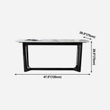 Rectangle Trestle Base Industrial Table Grey Tone Fixed Table with Sintered Stone Clearhalo ' dining_table' 'Dining Tables & Seating' 'Dining Tables' 'furn' 'furn_dining_table' 'Furniture' 'furniture_dining_table' 'Kitchen & Dining Furniture' 'kitchen&dining_furn' 'kitchen' 'kitchen_dining_table' 4196680