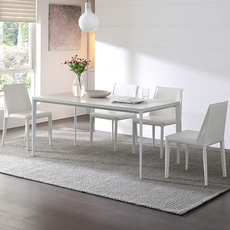 Industrial Sintered Stone Table 4 Legs Base Rectangle Table for Home Clearhalo ' dining_table' 'Dining Tables & Seating' 'Dining Tables' 'Furniture' 'furniture_dining_table' 'Kitchen & Dining Furniture' 'kitchen&dining_furn' 'kitchen' 'kitchen_dining_table' 4196686