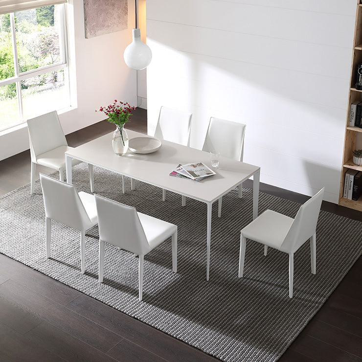 Industrial Sintered Stone Table 4 Legs Base Rectangle Table for Home Clearhalo ' dining_table' 'Dining Tables & Seating' 'Dining Tables' 'Furniture' 'furniture_dining_table' 'Kitchen & Dining Furniture' 'kitchen&dining_furn' 'kitchen' 'kitchen_dining_table' 4196689