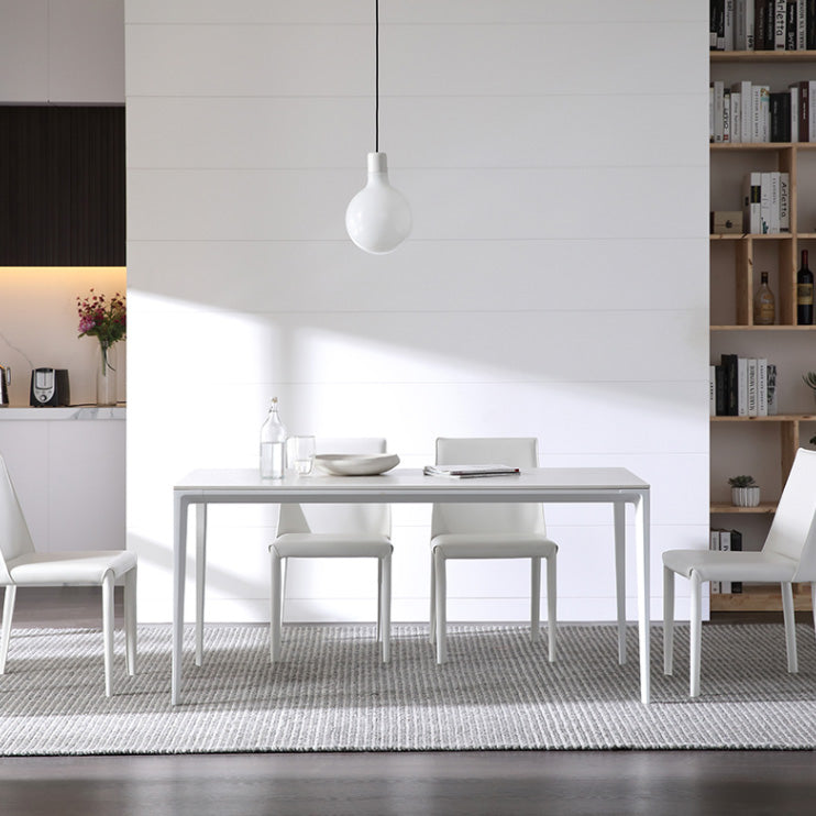 Industrial Sintered Stone Table 4 Legs Base Rectangle Table for Home Clearhalo ' dining_table' 'Dining Tables & Seating' 'Dining Tables' 'Furniture' 'furniture_dining_table' 'Kitchen & Dining Furniture' 'kitchen&dining_furn' 'kitchen' 'kitchen_dining_table' 4196695