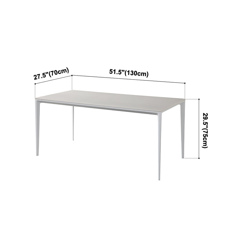 Industrial Sintered Stone Table 4 Legs Base Rectangle Table for Home Clearhalo ' dining_table' 'Dining Tables & Seating' 'Dining Tables' 'Furniture' 'furniture_dining_table' 'Kitchen & Dining Furniture' 'kitchen&dining_furn' 'kitchen' 'kitchen_dining_table' 4196697