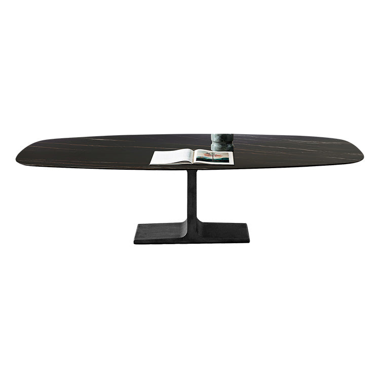 Industrial Sintered Stone Black Table Rectangle Standard Dining Table for Kitchen Without Chairs Clearhalo ' dining_table' 'Dining Tables & Seating' 'Dining Tables' 'furn' 'furn_dining_table' 'Furniture' 'furniture_dining_table' 'Kitchen & Dining Furniture' 'kitchen&dining_furn' 'kitchen' 'kitchen_dining_table' 4196705