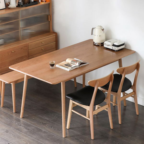 Rectangle Contemporary Dining Room Table Ash Solid Wood Table with 4 Legs Clearhalo ' dining_table' 'Dining Tables & Seating' 'Dining Tables' 'furn' 'furn_dining_table' 'Furniture' 'furniture_dining_table' 'Kitchen & Dining Furniture' 'kitchen&dining_furn' 'kitchen' 'kitchen_dining_table' 4196729