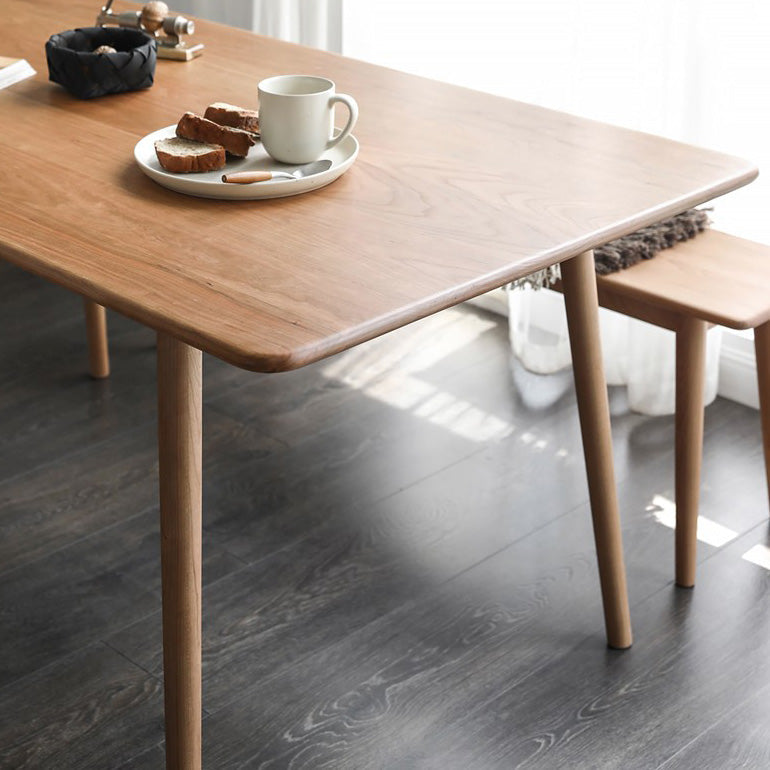 Rectangle Contemporary Dining Room Table Ash Solid Wood Table with 4 Legs Clearhalo ' dining_table' 'Dining Tables & Seating' 'Dining Tables' 'furn' 'furn_dining_table' 'Furniture' 'furniture_dining_table' 'Kitchen & Dining Furniture' 'kitchen&dining_furn' 'kitchen' 'kitchen_dining_table' 4196732
