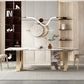 Luxury Style Sintered Stone Dining Table Double Pedestal Base Rectangle Table Clearhalo ' dining_table' 'Dining Tables & Seating' 'Dining Tables' 'furn' 'furn_dining_table' 'Furniture' 'furniture_dining_table' 'Kitchen & Dining Furniture' 'kitchen&dining_furn' 'kitchen' 'kitchen_dining_table' 4196742
