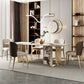 Luxury Style Sintered Stone Dining Table Double Pedestal Base Rectangle Table Clearhalo ' dining_table' 'Dining Tables & Seating' 'Dining Tables' 'furn' 'furn_dining_table' 'Furniture' 'furniture_dining_table' 'Kitchen & Dining Furniture' 'kitchen&dining_furn' 'kitchen' 'kitchen_dining_table' 4196748