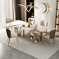 Luxury Style Sintered Stone Dining Table Double Pedestal Base Rectangle Table Clearhalo ' dining_table' 'Dining Tables & Seating' 'Dining Tables' 'furn' 'furn_dining_table' 'Furniture' 'furniture_dining_table' 'Kitchen & Dining Furniture' 'kitchen&dining_furn' 'kitchen' 'kitchen_dining_table' 4196750
