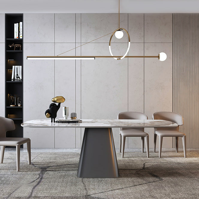 Metal Traditional Luxury Rectangle Table Sintered Stone Table,55"L x 31"W x 29"H Clearhalo ' dining_table' 'Dining Tables & Seating' 'Dining Tables' 'furn' 'furn_dining_table' 'Furniture' 'furniture_dining_table' 'Kitchen & Dining Furniture' 'kitchen&dining_furn' 'kitchen' 'kitchen_dining_table' 4196753