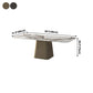 Metal Traditional Luxury Rectangle Table Sintered Stone Table,55"L x 31"W x 29"H Clearhalo ' dining_table' 'Dining Tables & Seating' 'Dining Tables' 'furn' 'furn_dining_table' 'Furniture' 'furniture_dining_table' 'Kitchen & Dining Furniture' 'kitchen&dining_furn' 'kitchen' 'kitchen_dining_table' 4196763