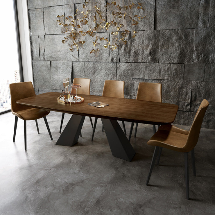Rectangle Dining Table Industrial Style Double Pedestal Base Table for Dining Room Clearhalo ' dining_table' 'Dining Tables & Seating' 'Dining Tables' 'furn' 'furn_dining_table' 'Furniture' 'furniture_dining_table' 'Kitchen & Dining Furniture' 'kitchen&dining_furn' 'kitchen' 'kitchen_dining_table' 4196767