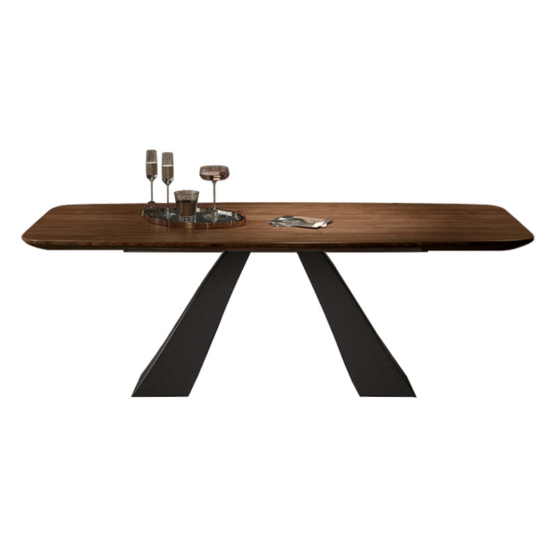 Rectangle Dining Table Industrial Style Double Pedestal Base Table for Dining Room Without Chairs Clearhalo ' dining_table' 'Dining Tables & Seating' 'Dining Tables' 'furn' 'furn_dining_table' 'Furniture' 'furniture_dining_table' 'Kitchen & Dining Furniture' 'kitchen&dining_furn' 'kitchen' 'kitchen_dining_table' 4196768