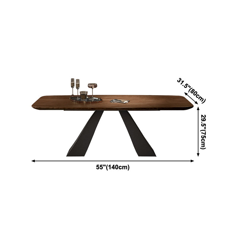 Rectangle Dining Table Industrial Style Double Pedestal Base Table for Dining Room Clearhalo ' dining_table' 'Dining Tables & Seating' 'Dining Tables' 'furn' 'furn_dining_table' 'Furniture' 'furniture_dining_table' 'Kitchen & Dining Furniture' 'kitchen&dining_furn' 'kitchen' 'kitchen_dining_table' 4196772