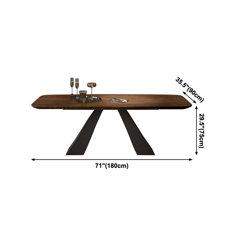 Rectangle Dining Table Industrial Style Double Pedestal Base Table for Dining Room Clearhalo ' dining_table' 'Dining Tables & Seating' 'Dining Tables' 'furn' 'furn_dining_table' 'Furniture' 'furniture_dining_table' 'Kitchen & Dining Furniture' 'kitchen&dining_furn' 'kitchen' 'kitchen_dining_table' 4196773