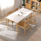 Contemporary Dining Room Table White Sintered Stone Table with 4 Oak Solid Wood Legs Clearhalo ' dining_table' 'Dining Tables & Seating' 'Dining Tables' 'furn' 'furn_dining_table' 'Furniture' 'furniture_dining_table' 'Kitchen & Dining Furniture' 'kitchen&dining_furn' 'kitchen' 'kitchen_dining_table' 4196777
