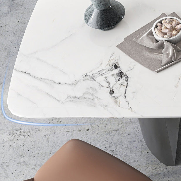 Metal Traditional Luxury Rectangle Table Sintered Stone Indoor Table Clearhalo ' dining_table' 'Dining Tables & Seating' 'Dining Tables' 'furn' 'furn_dining_table' 'Furniture' 'furniture_dining_table' 'Kitchen & Dining Furniture' 'kitchen&dining_furn' 'kitchen' 'kitchen_dining_table' 4196809