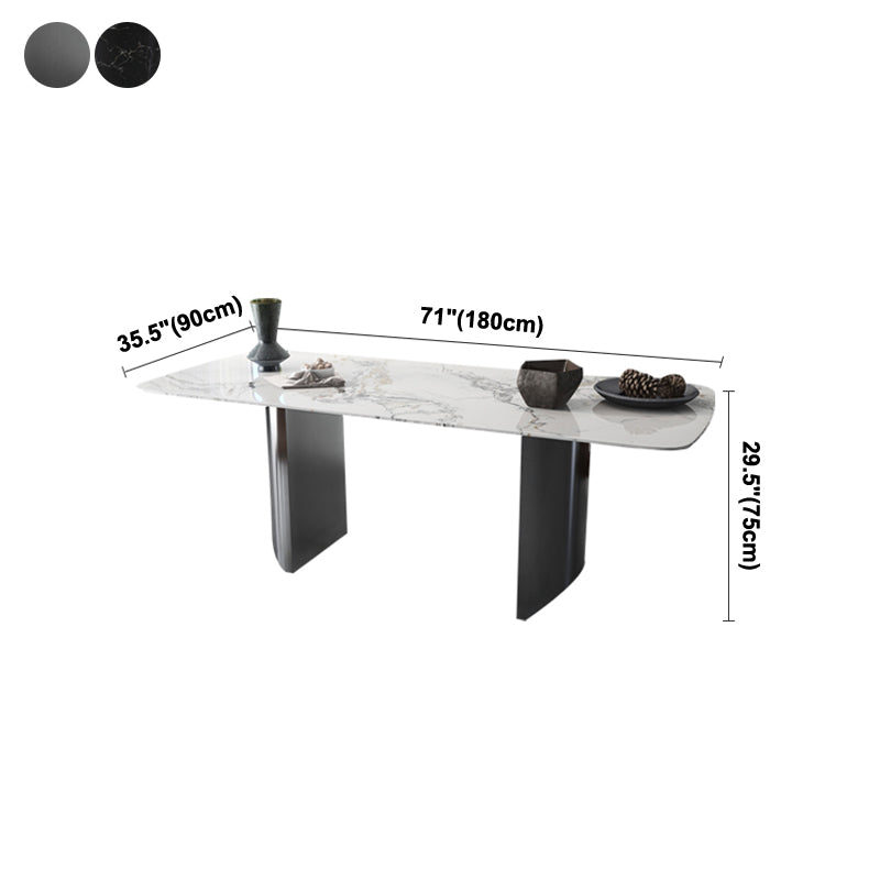 Metal Traditional Luxury Rectangle Table Sintered Stone Indoor Table Clearhalo ' dining_table' 'Dining Tables & Seating' 'Dining Tables' 'furn' 'furn_dining_table' 'Furniture' 'furniture_dining_table' 'Kitchen & Dining Furniture' 'kitchen&dining_furn' 'kitchen' 'kitchen_dining_table' 4196816