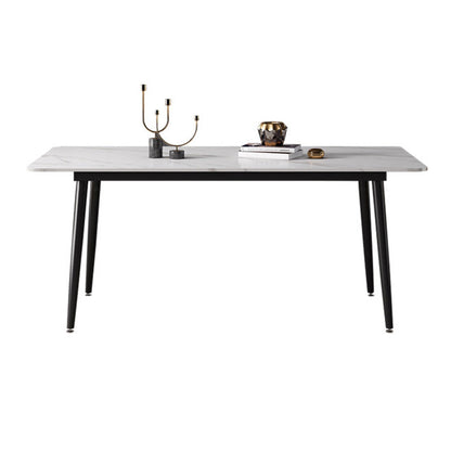 Sintered Stone Dining Table Industrial Style 4 Legs Base Rectangle Table for Dining Room Without Chairs Clearhalo ' dining_table' 'Dining Tables & Seating' 'Dining Tables' 'furn' 'furn_dining_table' 'Furniture' 'furniture_dining_table' 'Kitchen & Dining Furniture' 'kitchen&dining_furn' 'kitchen' 'kitchen_dining_table' 4196821