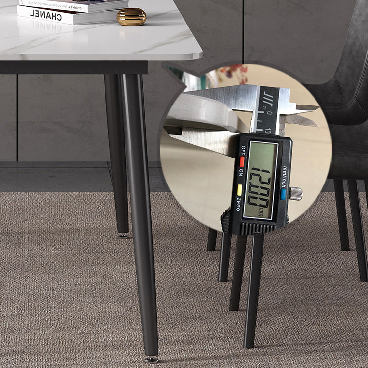 Sintered Stone Dining Table Industrial Style 4 Legs Base Rectangle Table for Dining Room Clearhalo ' dining_table' 'Dining Tables & Seating' 'Dining Tables' 'furn' 'furn_dining_table' 'Furniture' 'furniture_dining_table' 'Kitchen & Dining Furniture' 'kitchen&dining_furn' 'kitchen' 'kitchen_dining_table' 4196824
