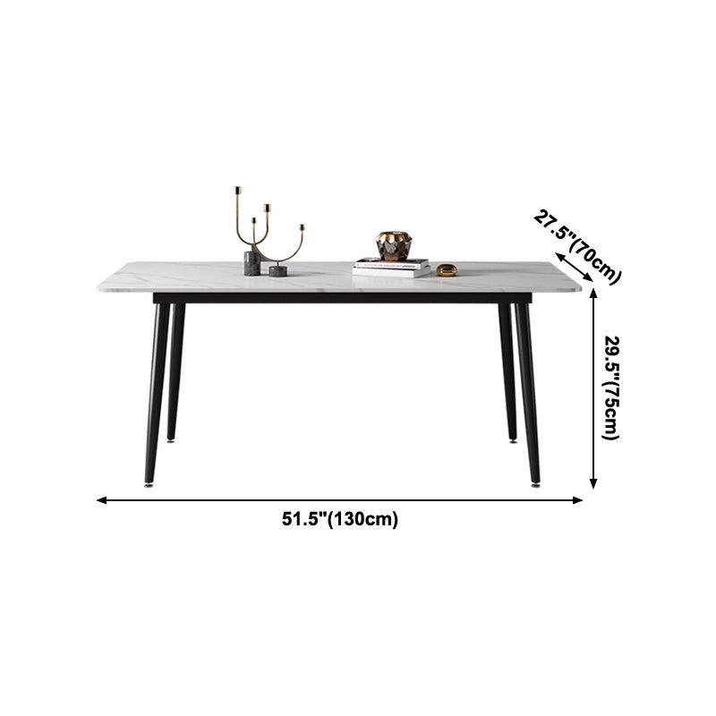 Sintered Stone Dining Table Industrial Style 4 Legs Base Rectangle Table for Dining Room Clearhalo ' dining_table' 'Dining Tables & Seating' 'Dining Tables' 'furn' 'furn_dining_table' 'Furniture' 'furniture_dining_table' 'Kitchen & Dining Furniture' 'kitchen&dining_furn' 'kitchen' 'kitchen_dining_table' 4196828