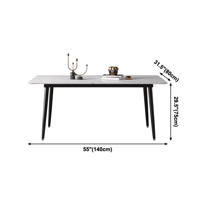 Sintered Stone Dining Table Industrial Style 4 Legs Base Rectangle Table for Dining Room Clearhalo ' dining_table' 'Dining Tables & Seating' 'Dining Tables' 'furn' 'furn_dining_table' 'Furniture' 'furniture_dining_table' 'Kitchen & Dining Furniture' 'kitchen&dining_furn' 'kitchen' 'kitchen_dining_table' 4196829