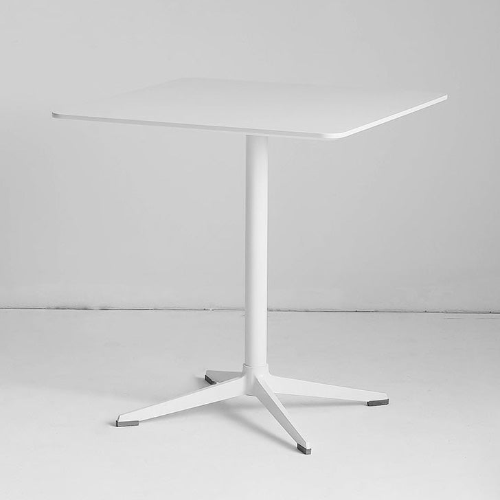 Industrial Wood Dining Table Pedestal Dining Table with Metal Base for Home Use Square White Clearhalo ' dining_table' 'Dining Tables & Seating' 'Dining Tables' 'Furniture' 'furniture_dining_table' 'Kitchen & Dining Furniture' 'kitchen&dining_furn' 'kitchen' 'kitchen_dining_table' 4196855