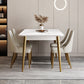 Rectangle Traditional Luxury Dining Table White Sintered Stone Table with 4 Gold Legs Clearhalo ' dining_table' 'Dining Tables & Seating' 'Dining Tables' 'furn' 'furn_dining_table' 'Furniture' 'furniture_dining_table' 'Kitchen & Dining Furniture' 'kitchen&dining_furn' 'kitchen' 'kitchen_dining_table' 4196870