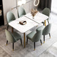 Rectangle Traditional Luxury Dining Table White Sintered Stone Table with 4 Gold Legs Clearhalo ' dining_table' 'Dining Tables & Seating' 'Dining Tables' 'furn' 'furn_dining_table' 'Furniture' 'furniture_dining_table' 'Kitchen & Dining Furniture' 'kitchen&dining_furn' 'kitchen' 'kitchen_dining_table' 4196873