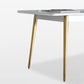 Rectangle Traditional Luxury Dining Table White Sintered Stone Table with 4 Gold Legs Clearhalo ' dining_table' 'Dining Tables & Seating' 'Dining Tables' 'furn' 'furn_dining_table' 'Furniture' 'furniture_dining_table' 'Kitchen & Dining Furniture' 'kitchen&dining_furn' 'kitchen' 'kitchen_dining_table' 4196879