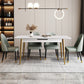 Rectangle Traditional Luxury Dining Table White Sintered Stone Table with 4 Gold Legs Clearhalo ' dining_table' 'Dining Tables & Seating' 'Dining Tables' 'furn' 'furn_dining_table' 'Furniture' 'furniture_dining_table' 'Kitchen & Dining Furniture' 'kitchen&dining_furn' 'kitchen' 'kitchen_dining_table' 4196882