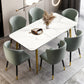 Rectangle Traditional Luxury Dining Table White Sintered Stone Table with 4 Gold Legs Clearhalo ' dining_table' 'Dining Tables & Seating' 'Dining Tables' 'furn' 'furn_dining_table' 'Furniture' 'furniture_dining_table' 'Kitchen & Dining Furniture' 'kitchen&dining_furn' 'kitchen' 'kitchen_dining_table' 4196883