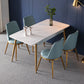Rectangle Traditional Luxury Dining Table White Sintered Stone Table with 4 Gold Legs Clearhalo ' dining_table' 'Dining Tables & Seating' 'Dining Tables' 'furn' 'furn_dining_table' 'Furniture' 'furniture_dining_table' 'Kitchen & Dining Furniture' 'kitchen&dining_furn' 'kitchen' 'kitchen_dining_table' 4196884