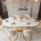 Traditional Luxury Dining Table Oval Sintered Stone Dining Table with Gold Frame Clearhalo ' dining_table' 'Dining Tables & Seating' 'Dining Tables' 'furn' 'furn_dining_table' 'Furniture' 'furniture_dining_table' 'Kitchen & Dining Furniture' 'kitchen&dining_furn' 'kitchen' 'kitchen_dining_table' 4196888