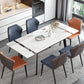 Modern Rectangle Dining Table Sintered Stone 4 Legs Table with Black Frame Clearhalo ' dining_table' 'Dining Tables & Seating' 'Dining Tables' 'furn' 'furn_dining_table' 'Furniture' 'furniture_dining_table' 'Kitchen & Dining Furniture' 'kitchen&dining_furn' 'kitchen' 'kitchen_dining_table' 4196899