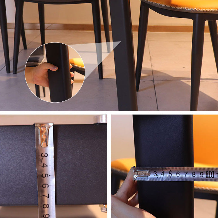 Modern Rectangle Dining Table Sintered Stone 4 Legs Table with Black Frame Clearhalo ' dining_table' 'Dining Tables & Seating' 'Dining Tables' 'furn' 'furn_dining_table' 'Furniture' 'furniture_dining_table' 'Kitchen & Dining Furniture' 'kitchen&dining_furn' 'kitchen' 'kitchen_dining_table' 4196906