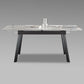 Modern Rectangle Dining Table Sintered Stone 4 Legs Table with Black Frame Clearhalo ' dining_table' 'Dining Tables & Seating' 'Dining Tables' 'furn' 'furn_dining_table' 'Furniture' 'furniture_dining_table' 'Kitchen & Dining Furniture' 'kitchen&dining_furn' 'kitchen' 'kitchen_dining_table' 4196908