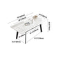 Modern Rectangle Dining Table Sintered Stone 4 Legs Table with Black Frame Clearhalo ' dining_table' 'Dining Tables & Seating' 'Dining Tables' 'furn' 'furn_dining_table' 'Furniture' 'furniture_dining_table' 'Kitchen & Dining Furniture' 'kitchen&dining_furn' 'kitchen' 'kitchen_dining_table' 4196911