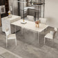 Modern White Dining Table Rectangle Sintered Stone Dining Table with Acrylic Base for Kitchen Clearhalo ' dining_table' 'Dining Tables & Seating' 'Dining Tables' 'furn' 'furn_dining_table' 'Furniture' 'furniture_dining_table' 'Kitchen & Dining Furniture' 'kitchen&dining_furn' 'kitchen' 'kitchen_dining_table' 4196913