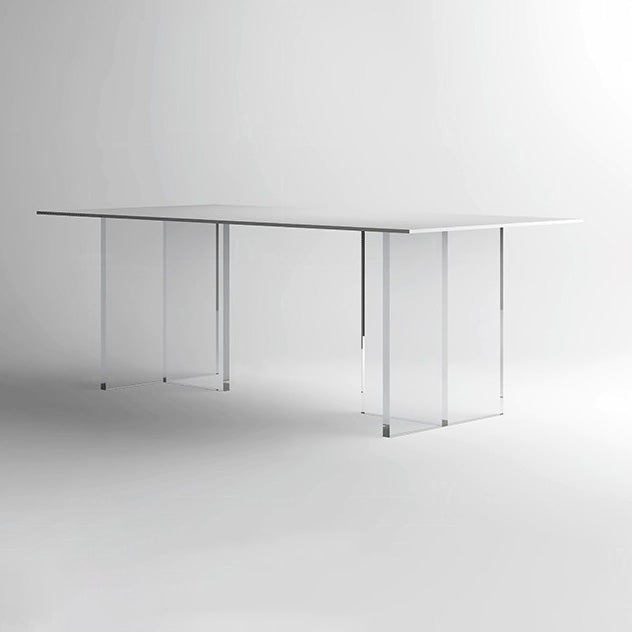 Modern White Dining Table Rectangle Sintered Stone Dining Table with Acrylic Base for Kitchen Clearhalo ' dining_table' 'Dining Tables & Seating' 'Dining Tables' 'furn' 'furn_dining_table' 'Furniture' 'furniture_dining_table' 'Kitchen & Dining Furniture' 'kitchen&dining_furn' 'kitchen' 'kitchen_dining_table' 4196920