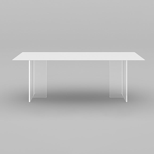 Modern White Dining Table Rectangle Sintered Stone Dining Table with Acrylic Base for Kitchen Clearhalo ' dining_table' 'Dining Tables & Seating' 'Dining Tables' 'furn' 'furn_dining_table' 'Furniture' 'furniture_dining_table' 'Kitchen & Dining Furniture' 'kitchen&dining_furn' 'kitchen' 'kitchen_dining_table' 4196921