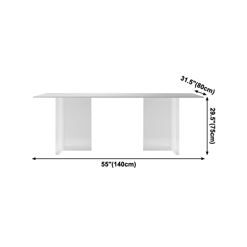 Modern White Dining Table Rectangle Sintered Stone Dining Table with Acrylic Base for Kitchen Clearhalo ' dining_table' 'Dining Tables & Seating' 'Dining Tables' 'furn' 'furn_dining_table' 'Furniture' 'furniture_dining_table' 'Kitchen & Dining Furniture' 'kitchen&dining_furn' 'kitchen' 'kitchen_dining_table' 4196924