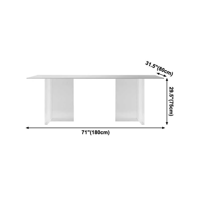 Modern White Dining Table Rectangle Sintered Stone Dining Table with Acrylic Base for Kitchen Clearhalo ' dining_table' 'Dining Tables & Seating' 'Dining Tables' 'furn' 'furn_dining_table' 'Furniture' 'furniture_dining_table' 'Kitchen & Dining Furniture' 'kitchen&dining_furn' 'kitchen' 'kitchen_dining_table' 4196926