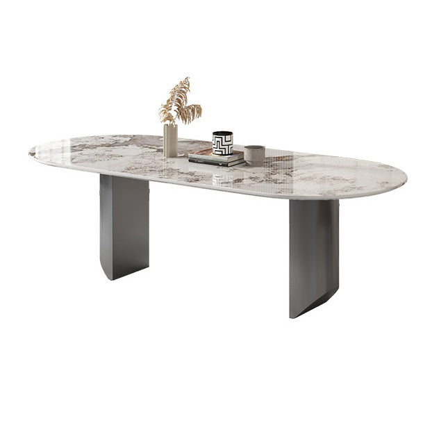 Metal Traditional Luxury Oval Table Sintered Stone Table for Dining Room and Kitchen Without Chairs Clearhalo ' dining_table' 'Dining Tables & Seating' 'Dining Tables' 'furn' 'furn_dining_table' 'Furniture' 'furniture_dining_table' 'Kitchen & Dining Furniture' 'kitchen&dining_furn' 'kitchen' 'kitchen_dining_table' 4196931