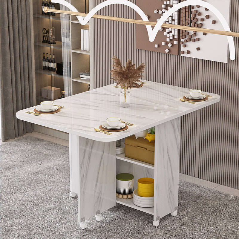 Modern Style Dining Table Rectangle Drop-Leaf Dining Table for Home Use White Without Chairs Clearhalo ' dining_table' 'Dining Tables & Seating' 'Dining Tables' 'furn' 'furn_dining_table' 'Furniture' 'furniture_dining_table' 'Kitchen & Dining Furniture' 'kitchen&dining_furn' 'kitchen' 'kitchen_dining_table' 4196940
