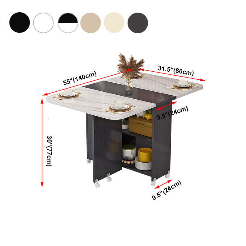 Modern Style Dining Table Rectangle Drop-Leaf Dining Table for Home Use Clearhalo ' dining_table' 'Dining Tables & Seating' 'Dining Tables' 'furn' 'furn_dining_table' 'Furniture' 'furniture_dining_table' 'Kitchen & Dining Furniture' 'kitchen&dining_furn' 'kitchen' 'kitchen_dining_table' 4196949