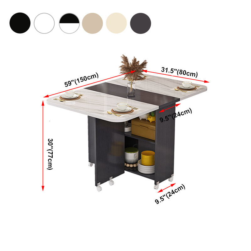 Modern Style Dining Table Rectangle Drop-Leaf Dining Table for Home Use Clearhalo ' dining_table' 'Dining Tables & Seating' 'Dining Tables' 'furn' 'furn_dining_table' 'Furniture' 'furniture_dining_table' 'Kitchen & Dining Furniture' 'kitchen&dining_furn' 'kitchen' 'kitchen_dining_table' 4196950
